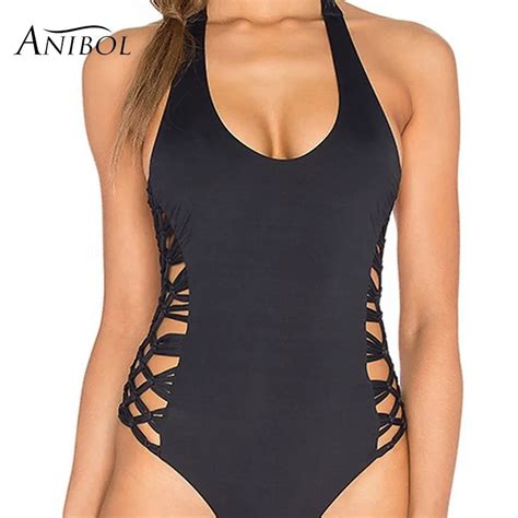 Anibol 2018 High Cut Sexy Women Swimsuit Backless One Piece Swimwear