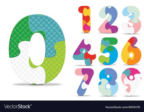 Numbers written with alphabet puzzle Royalty Free Vector