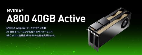 Nvidia® A800 40gb Active｜機械学習 ディープラーニング Gpgpu・gpu 【gdepアドバンス】