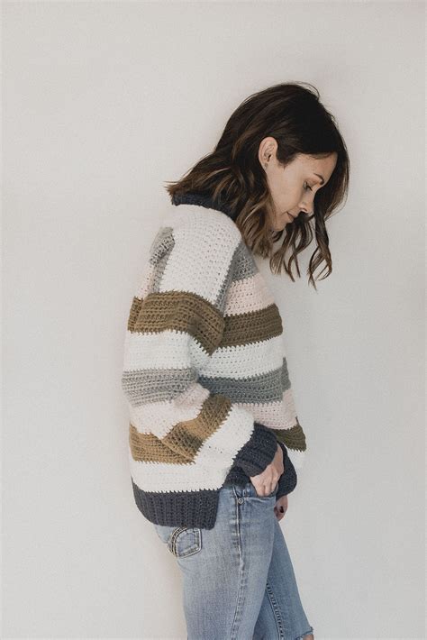 Free Crochet Pattern Retro Stripes Sweater — Megmade With Love