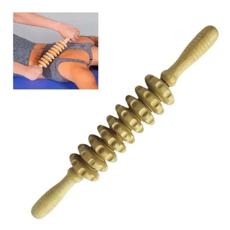 Bastão Rolo Massagem Crossfit Pilates Madeira Cor Nude Bambú Nude MercadoLivre