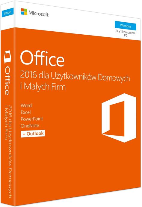 Program biurowy Microsoft Office 2016 Dla Użytkowników Domowych i