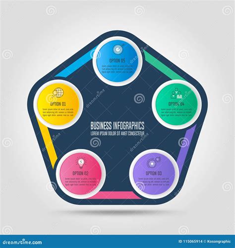 Infographic Design Business Concept With 5 Options Parts Or Pro Stock