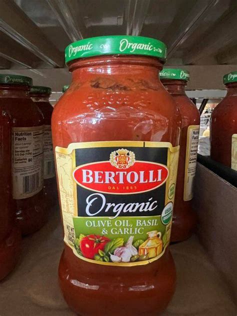 Bertolli Organic Olive Oil Basil Garlic Pasta Sauce 24oz 680g