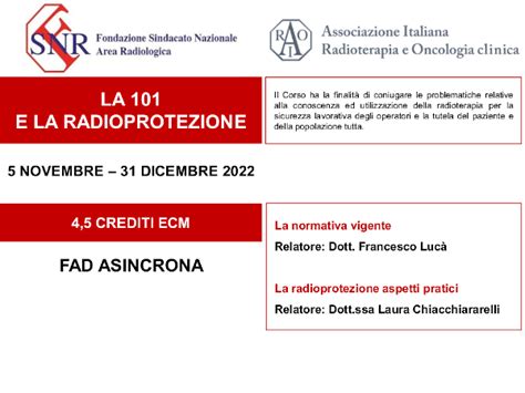 FAD ASINCRONA ECM LA 101 E LA RADIOPROTEZIONE 5 NOVEMBRE 31