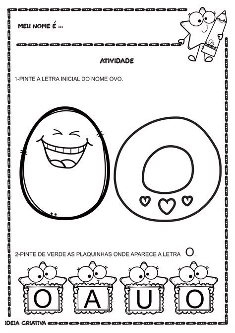 Atividade Vogal O De Ovo - Atividade Vogal O Maternal