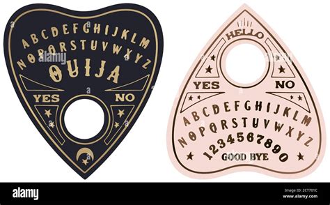 Ouija Planchette With Eye Of Providence Line Art Vector Illustration