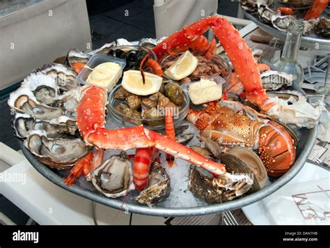 Fruits De Mer French Seafood Oysters Shrimp Lobster Periwinkle Crab