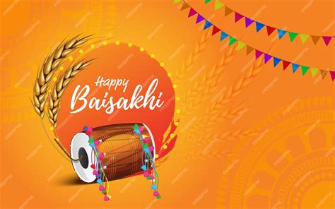 Premium Vector Happy Baisakhi Vaisakhi Festival Vector Background