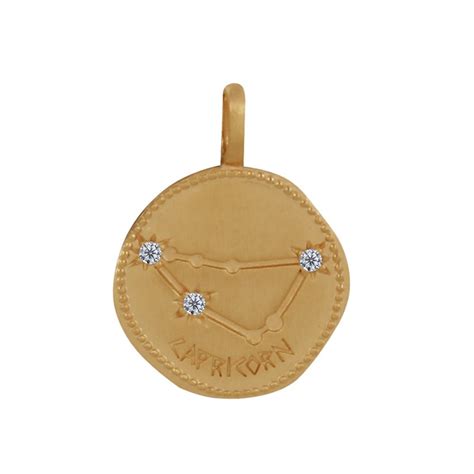 Pendentif Plaqu Or Constellation Capricorne Et Strass Les Poulettes Maty