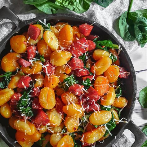 Pan Fried Gnocchi With Chorizo And Spinach Recipe Cooking With Bry