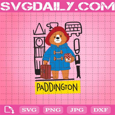 Paddington Bear London Svg Teddy Bear Svg Bear London Svg Bear Svg Svg Png Dxf Eps Ai