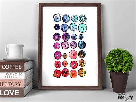 Craft Room Wall Art Button Wall Art Button Wall Decor Etsy