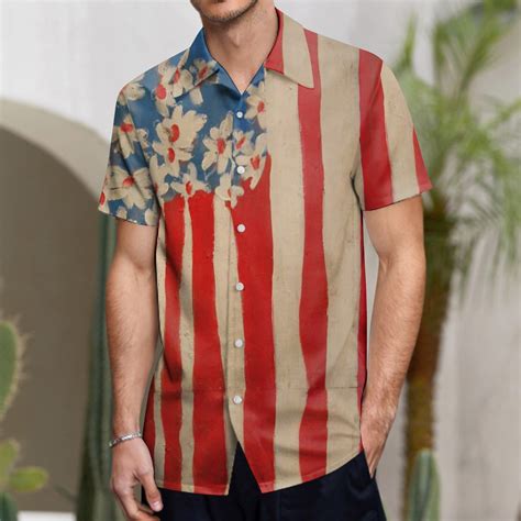 Dyfzdhu Independence Day Shirts For Men Plus Size Mens Fashion Leisure