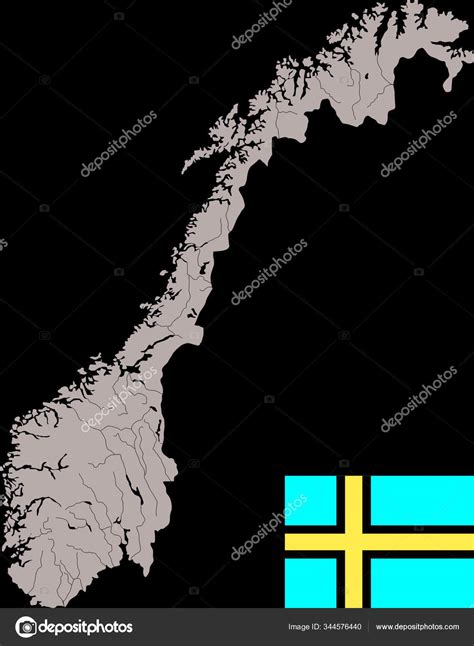 Very Detailed Norway Map Flag White Background Stock Vector Image By