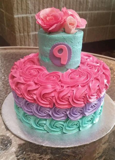 9th birthday cake | 9th birthday cake, Birthday cake, Cake creations