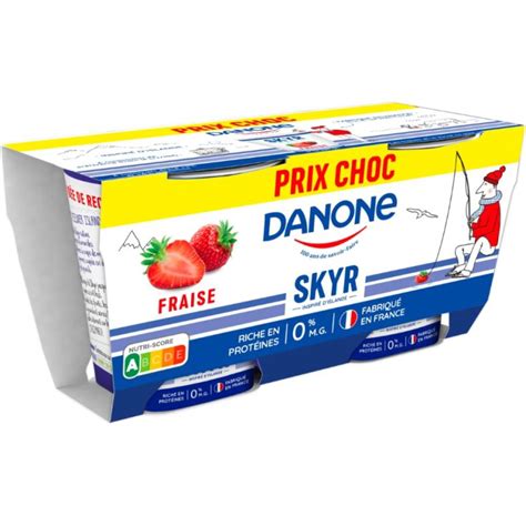 Skyr à la Fraise DANONE les 2 pots de 140g à Prix Carrefour