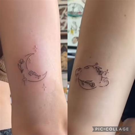 Matching Saturn Tattoos For Best Friends