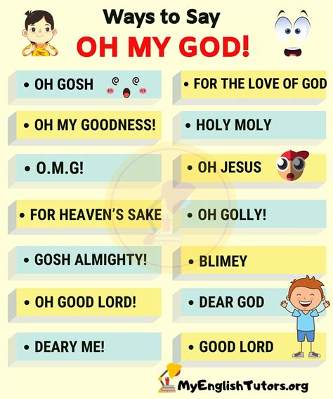 45 Alternative Ways to Say OH MY GOD! in English – My English Tutors