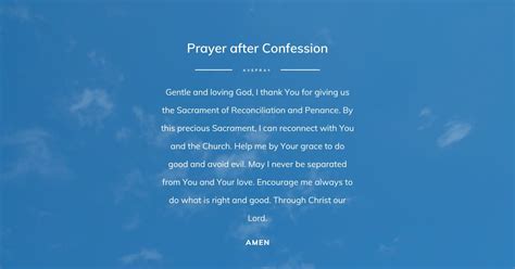 Prayer after Confession