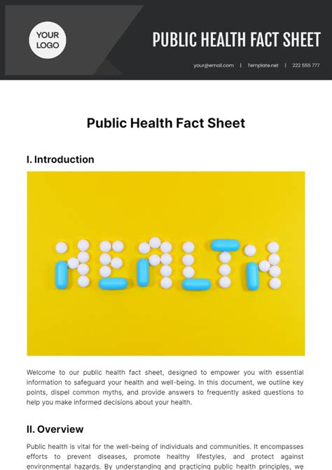 Free Public Health Fact Sheet Template Edit Online And Download