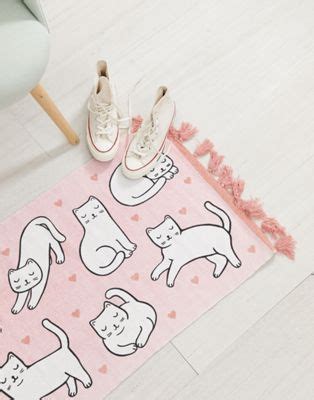 Sass Belle Printed Cat Tassle Rug ASOS Cat Themed Bedroom Cat