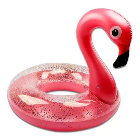 Flamingo Inflable Salvavidas Glitter Flotador Alberca Kawaii Meses