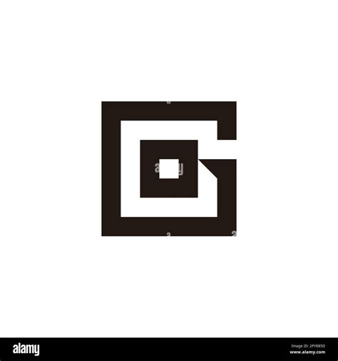 Letter G And O Square Point Geometric Symbol Simple Logo Vector Stock