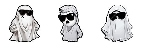 Premium Vector Ghost With Sunglasses Cartoon Vector Illustration