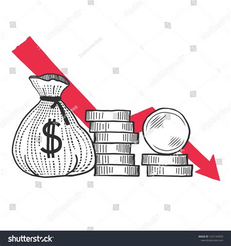 Money Loss Illustration Flat Cartoon Cash Stock Vector Royalty Free