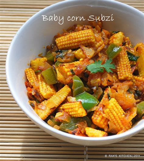 Baby Corn Sabzi Baby Corn Sabji Recipe Raks Kitchen