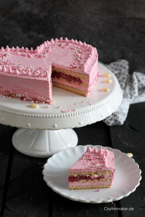 Super Leckere Herztorte F R Den Valentinstag Muttertag Himbeer Sahne