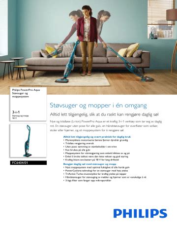 Philips FC6404/01 PowerPro Aqua Støvsuger og moppesystem ...