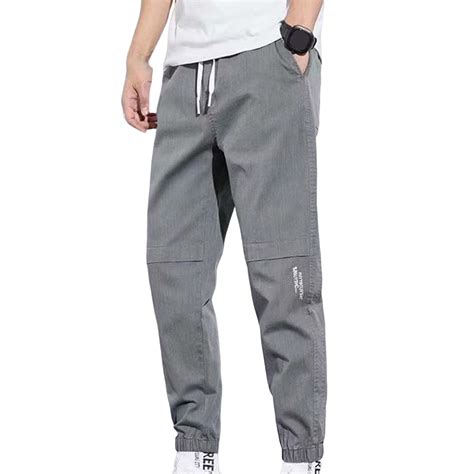 Joggers Pants Breathable Dressing Lace Up Pockets Men Sweatpants Thin