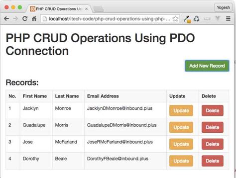 Crud Operations In Php With Pdo Using Bootstrap