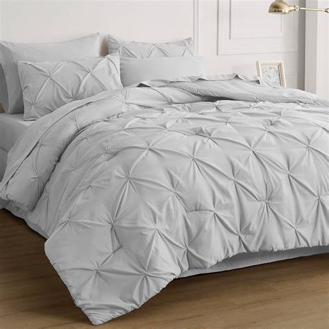 Amazon Bedsure Light Grey King Size Comforter Set Bedding Set