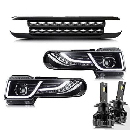 Vland Dual Beam Projector Led Headlight Black Bumper Grille D S Led