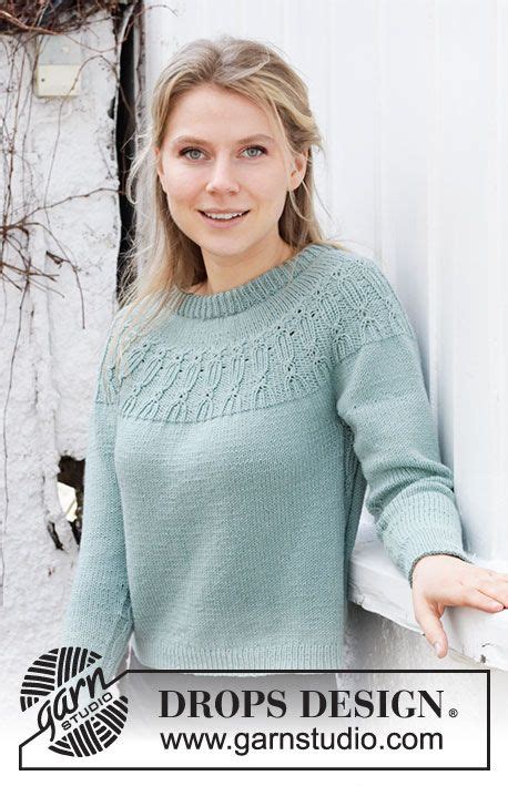 Wild Mint Sweater Drops Free Knitting Patterns By Drops