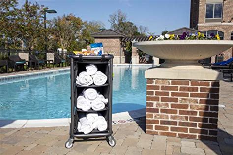 Housekeeping And Janitorial Cart With Rolling Wheels Black Bag