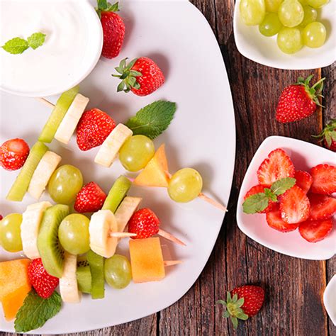 Rainbow Fruit Skewers With California Mascarpone Yogurt Dip