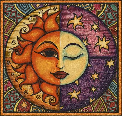 Pin By Robyn Irvine On Celestial Dm Sun Painting Moon And Sun