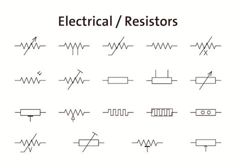 Premium Vector | Electrical resistors vector electronic circuit symbols ...