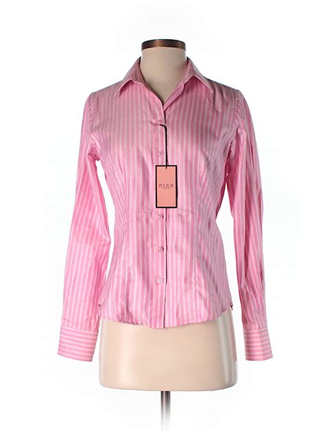 Thomas Pink 100 Cotton Stripes Light Pink Long Sleeve Button Down