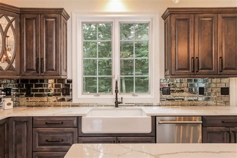 White Birch Cabinets Driftwood Grey Stain White Painted Island