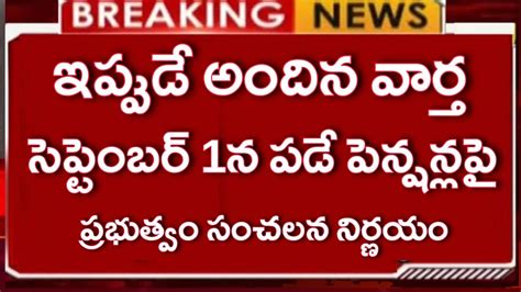 సెప్టెంబర్ 1న పడబోయే పెన్షన్ పై ప్రభుత్వం మరోసారి Govt Decision On