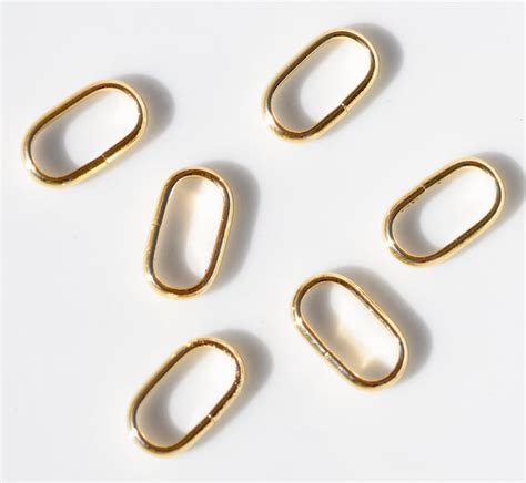 Stainless Steel Gold Tone Mm Oval Jump Rings F Etsy