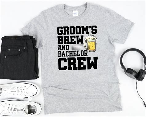 Groomsman Bachelor Party Shirt Groom S Brew And Bachelor Crew Funny Short Sleeve Unisex T