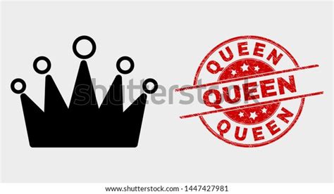 Vector Crown Pictogram Queen Seal Stamp Stock Vector Royalty Free