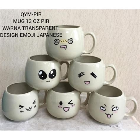 Jual Mug Emoji Jepang Homeco Gelas Keramik Mug Kado Shopee Indonesia