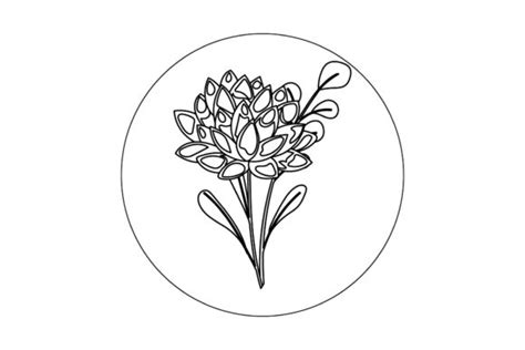 Icon Floral Vector Line Style Graphic By Samagata Creative Fabrica